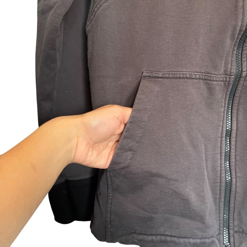 Adidas Y-3 Yohji Yamamoto Full Zip Up Sweatshirt Dark Gray 3 Stripes Cotton XS - Picture 6 of 13